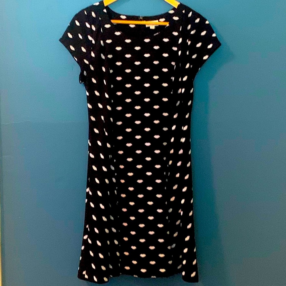 Maison Jules Black Lip Print Dress